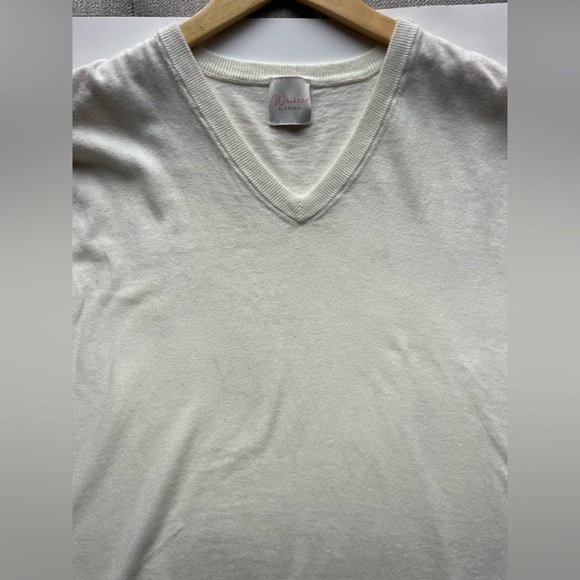 BRODIE Fine Cashmere Oversized V-Neck Sweater Cotton Cashmere Blend Relaxed Fit - Picture 2 of 9